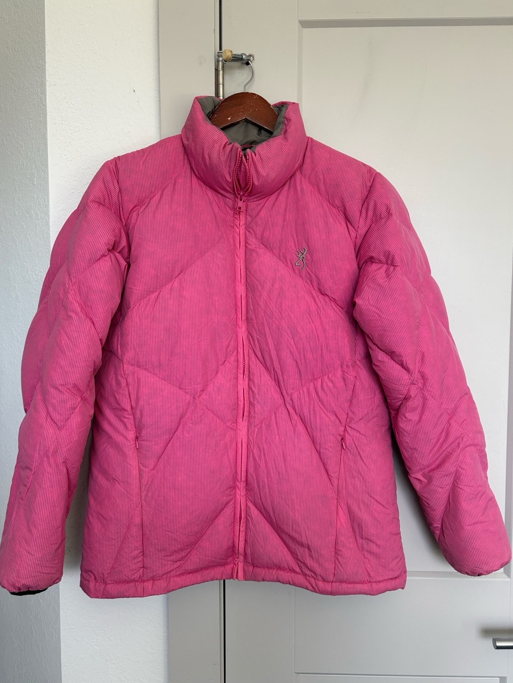 BROWNING PINK QUILTED PUFFER FULL ZIP JACKET WOMENS MEDIUM